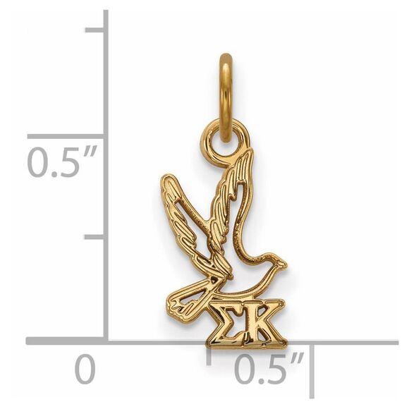 14K Gold Plated Silver Sigma Kappa XS (Tiny) Charm or Pendant - Picture 2 of 3